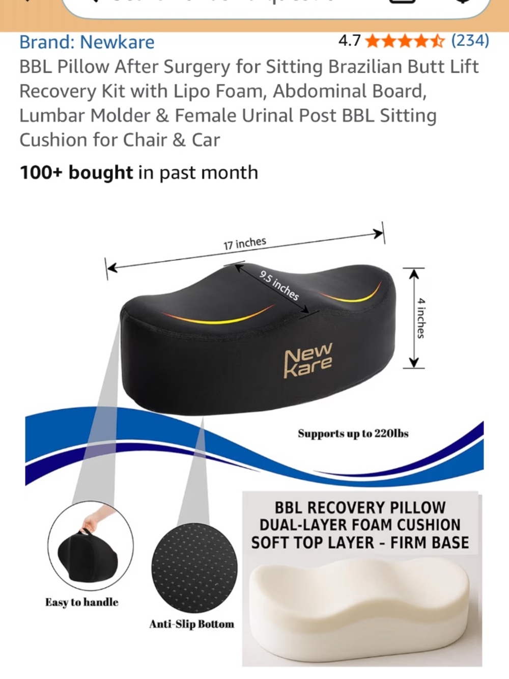 BBL Recovery Pillow after Surgery